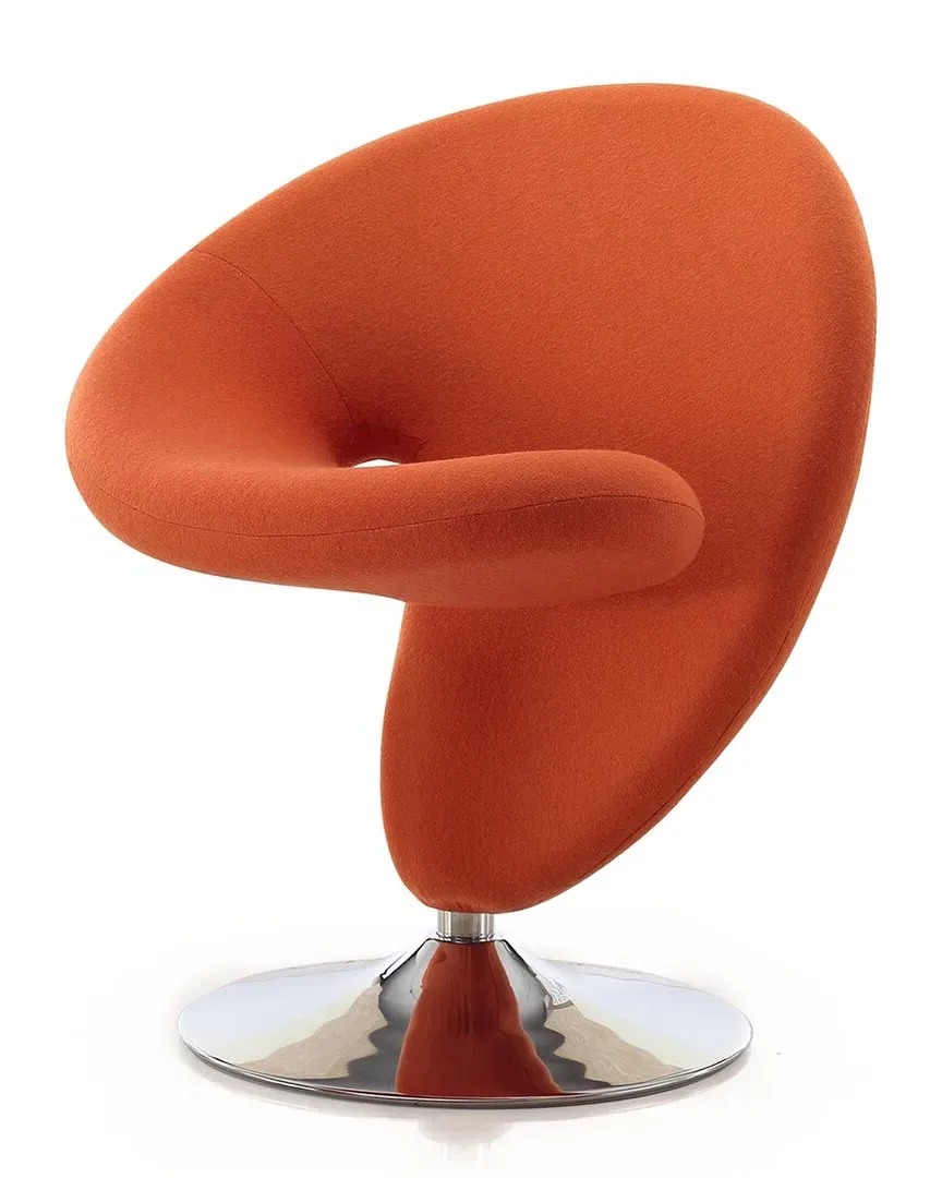 Curl Swivel Accent Chairs Set of 2 - Orange, Metal