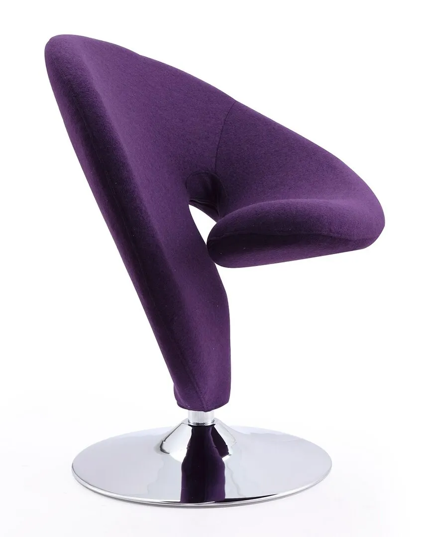 Curl Swivel Accent Chairs Set of 2 - Purple, Metal