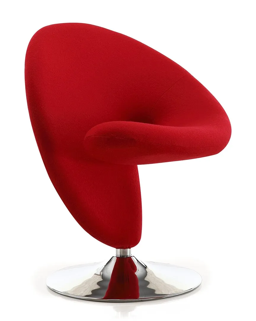 Curl Swivel Accent Chairs Set of 2 - Red, Metal