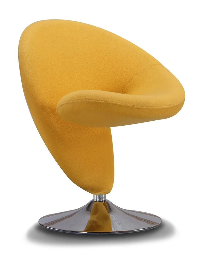 Curl Swivel Accent Chairs Set of 2 - Yellow, Metal