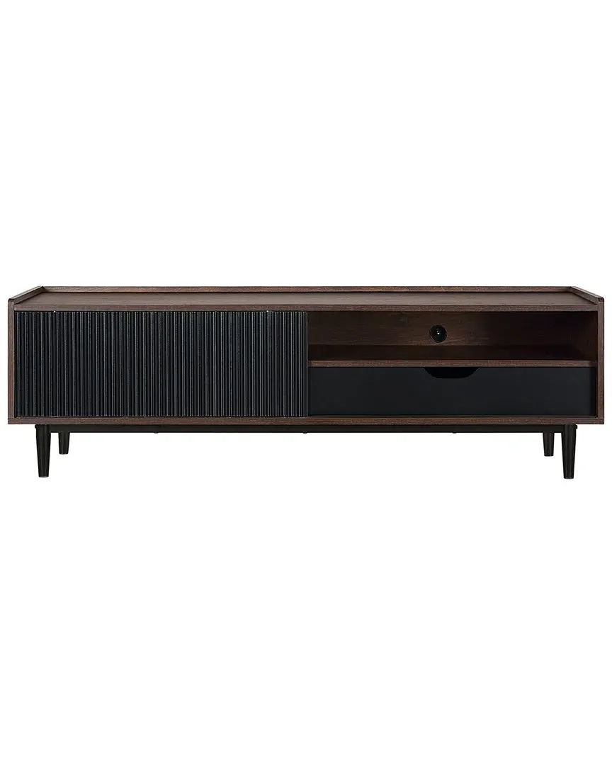 Duane TV Stand with Storage - Dark Brown, MDF image