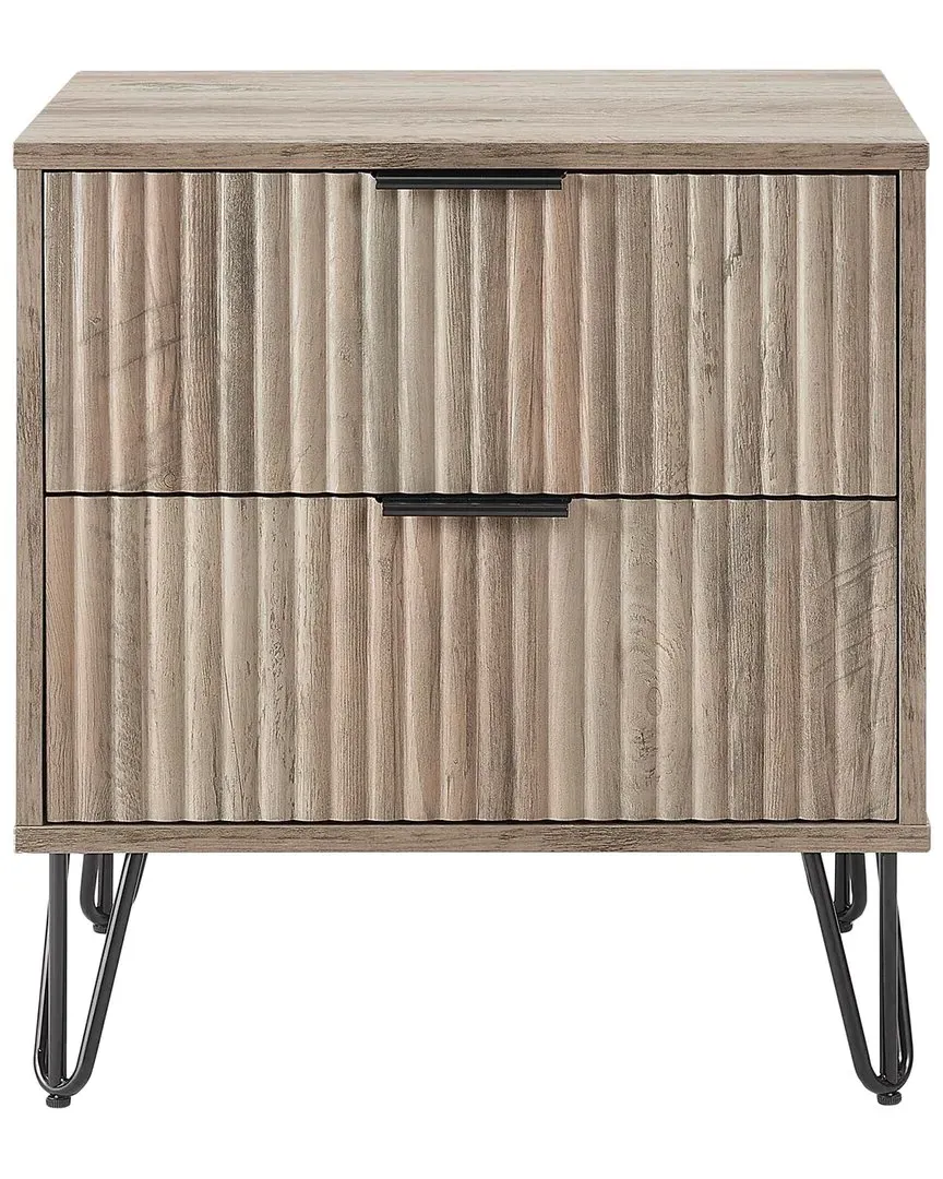 Dumbo 2.0 Nightstand with Drawers - Grey, MDF