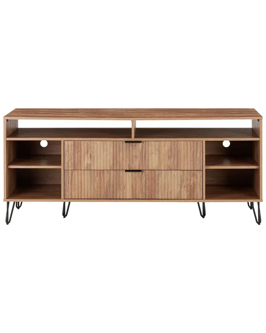 Dumbo 63in TV Stand with 6 Shelves & 2 Drawers - Golden Brown image