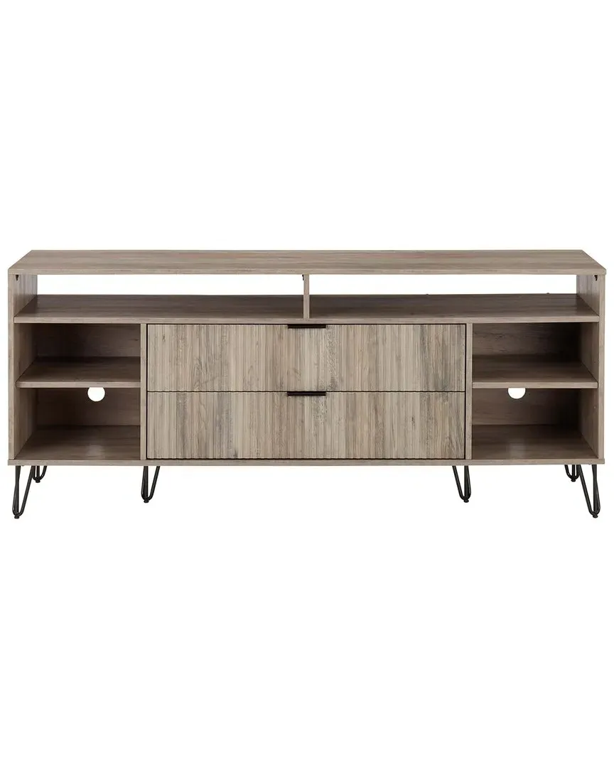 Dumbo 63in TV Stand with 6 Shelves & 2 Drawers - Rustic Grey