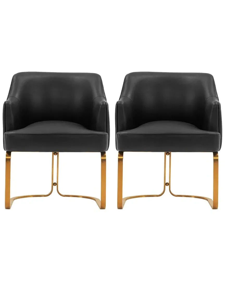 Edra Set of 2 Dining Armchairs - Black, Leatherette image