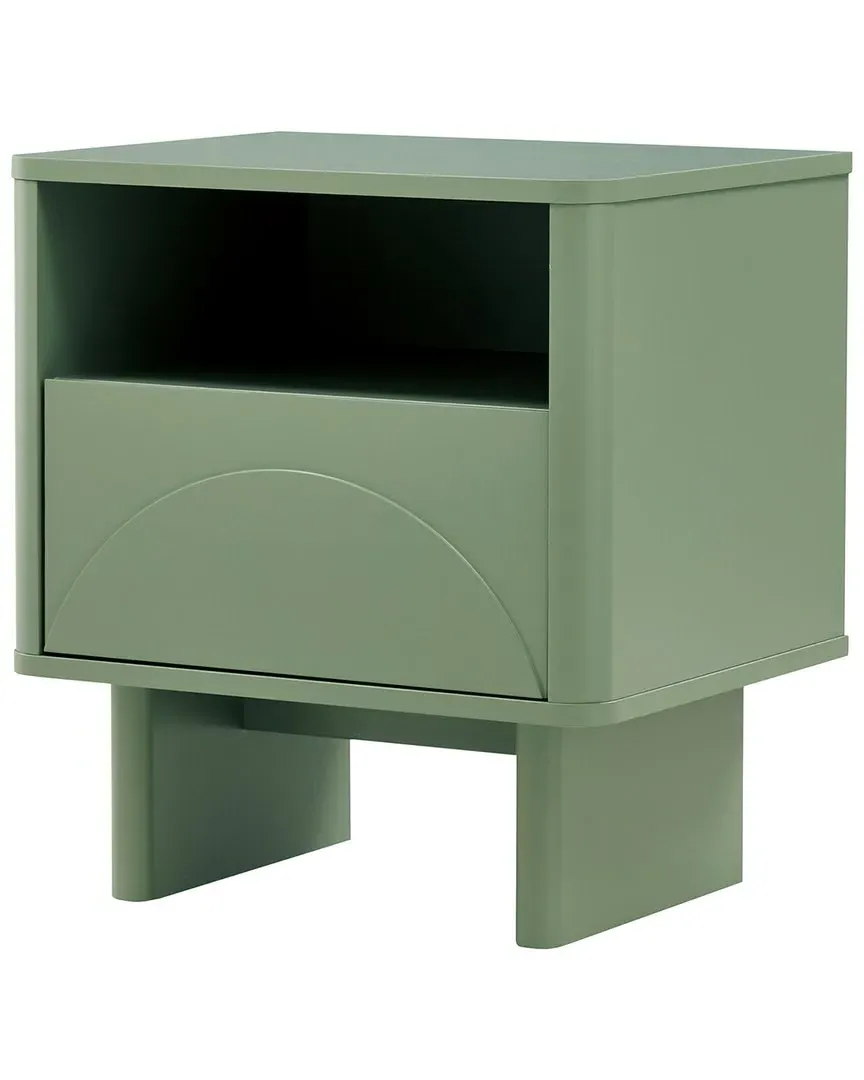 Ella Nightstand with Drawer - Green, MDF
