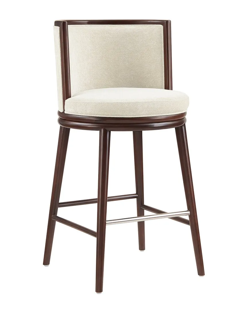 Evalyn Barstool with Backrest - Cream, Chenille image