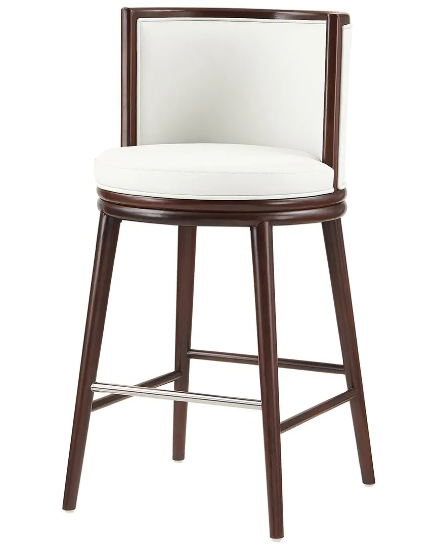 Evalyn Barstool with Backrest - White, Leatherette