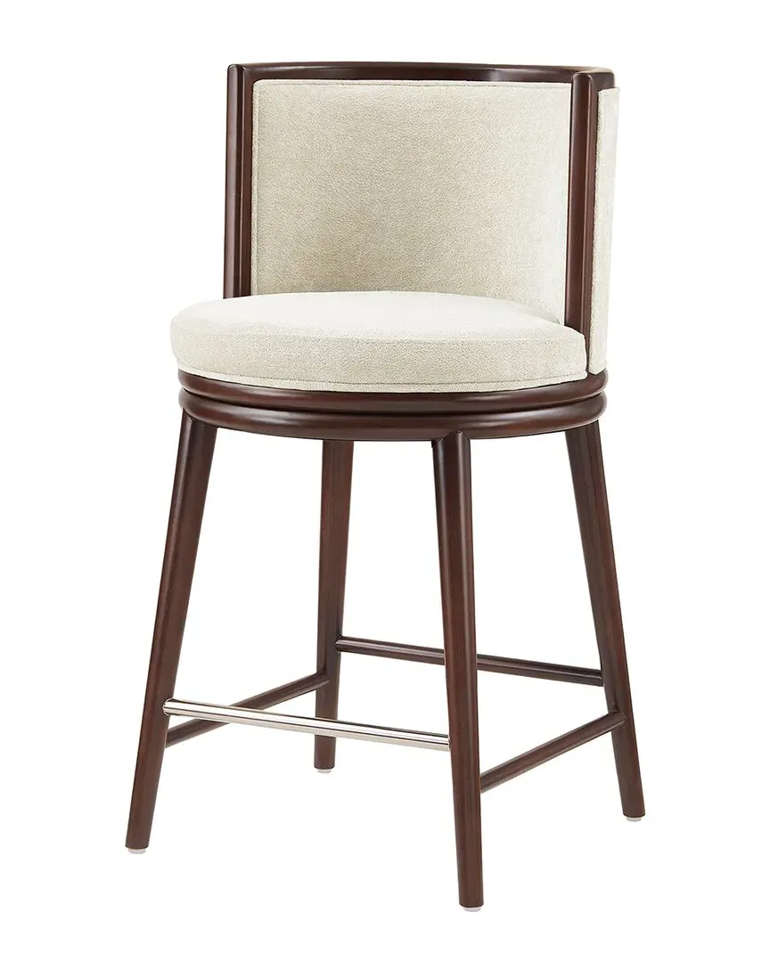 Evalyn Counter Stool with Backrest - Cream, Chenille image