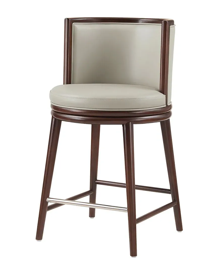 Evalyn Counter Stool with Backrest - Stone, Leatherette image