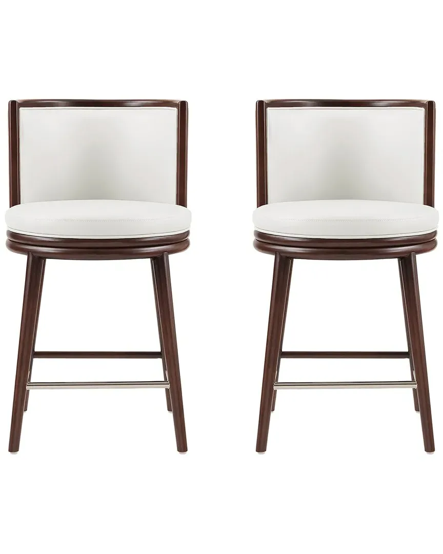 Evalyn Counter Stools Set of 2 - White, Leatherette