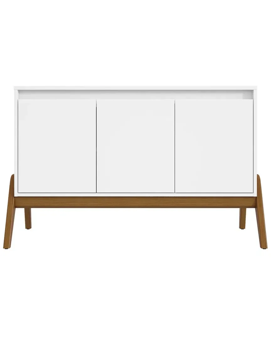 Gales 48 Inch Sideboard with Wood Legs - White Matte, MDF image
