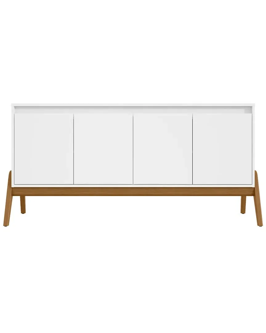 Gales 63 Inch Sideboard with Wood Legs - White Matte, MDF