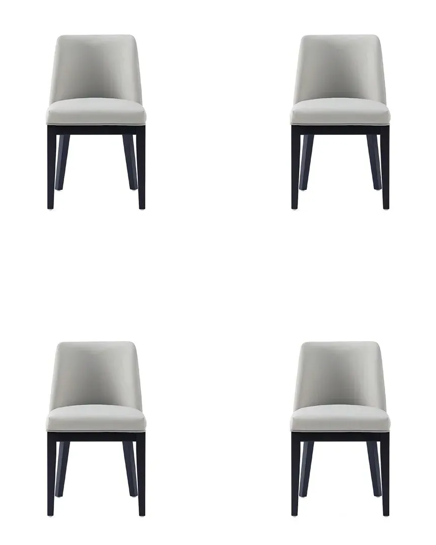 Gansevoort Set of 4 Dining Chairs - Stone Grey, Beech Wood