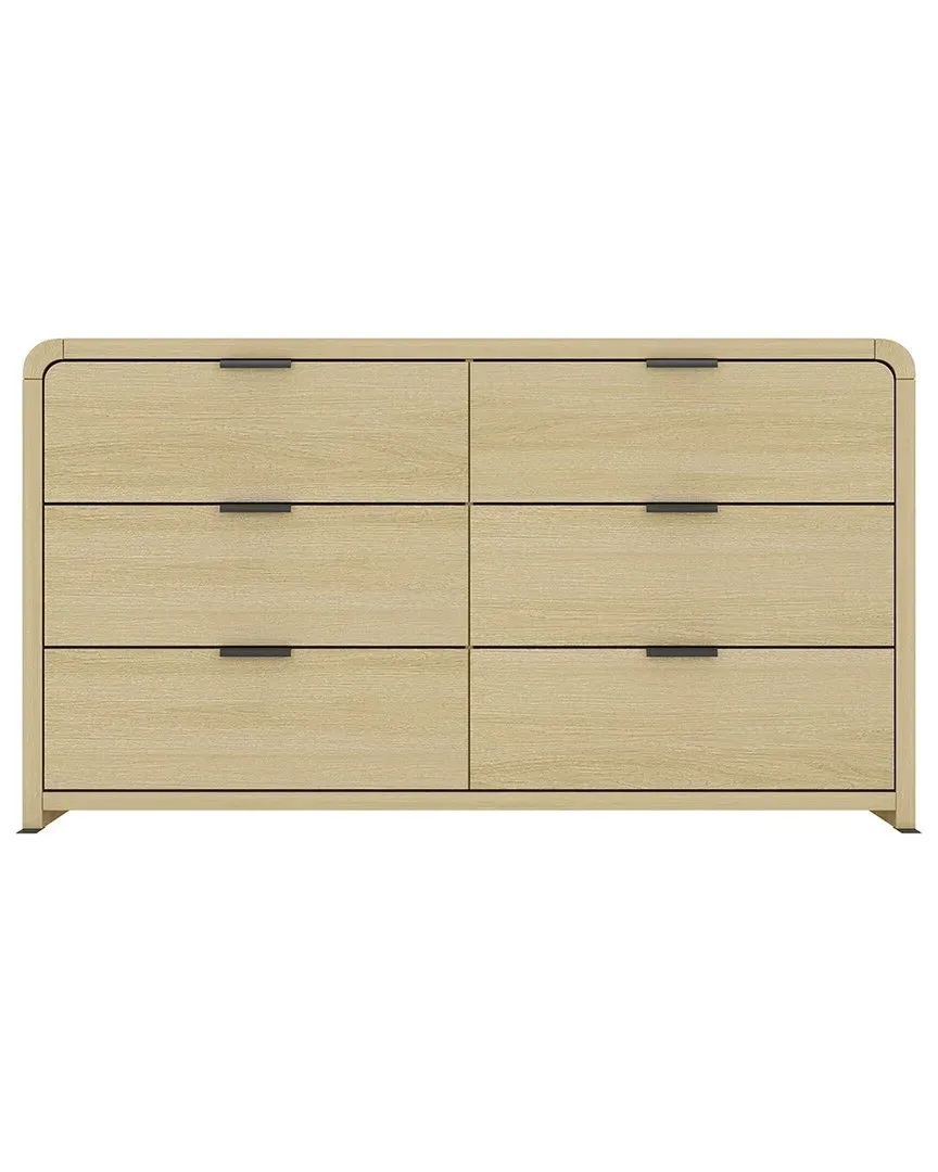 Grace Double Dresser with 6 Drawers - Natural Oak, MDF