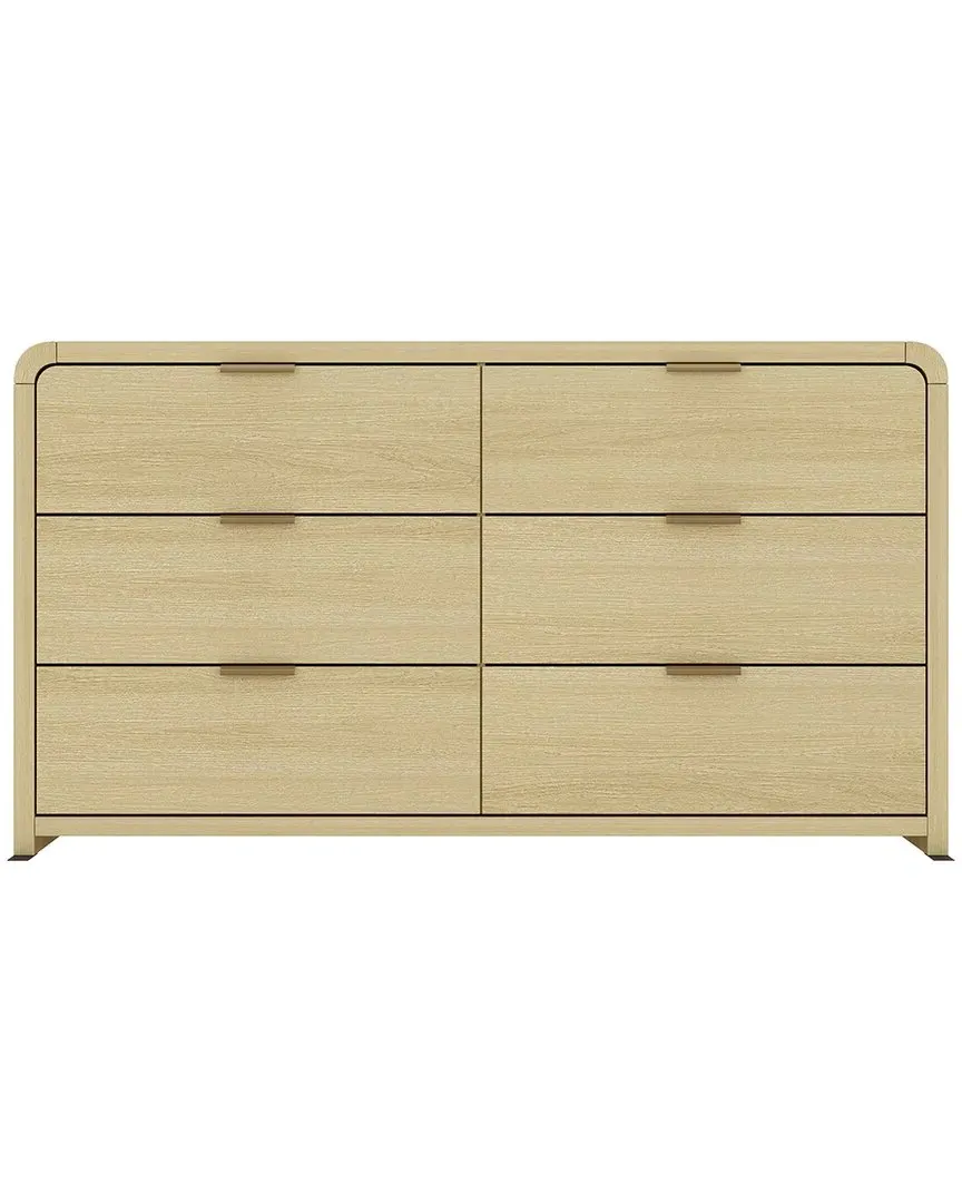 Grace Double Dresser with 6 Drawers - Natural Oak, MDF image