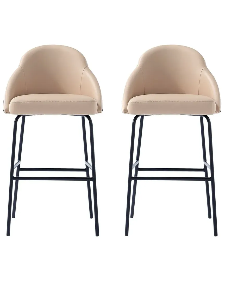 Gracie Bar Stool - Tan, Leatherette