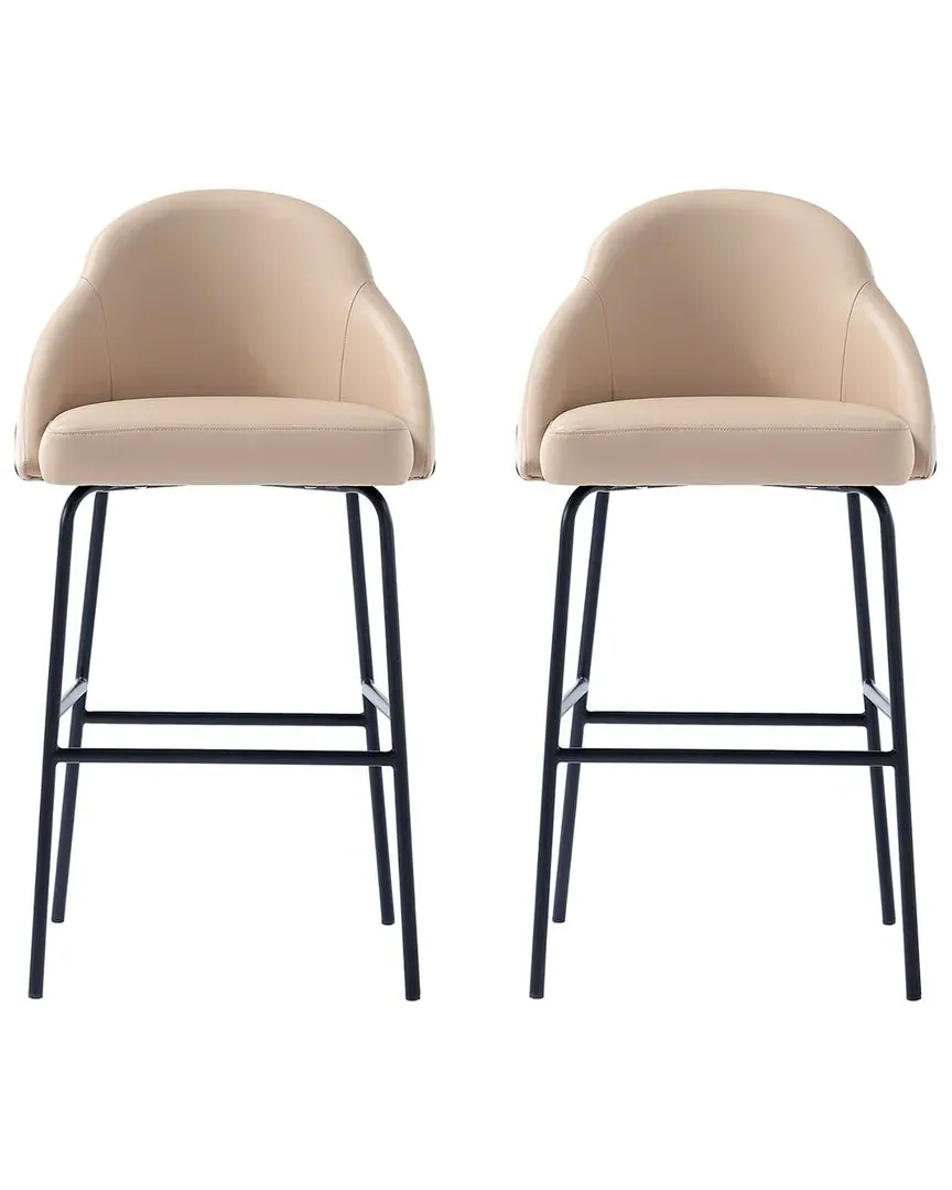 Gracie Bar Stool - Tan, Leatherette
