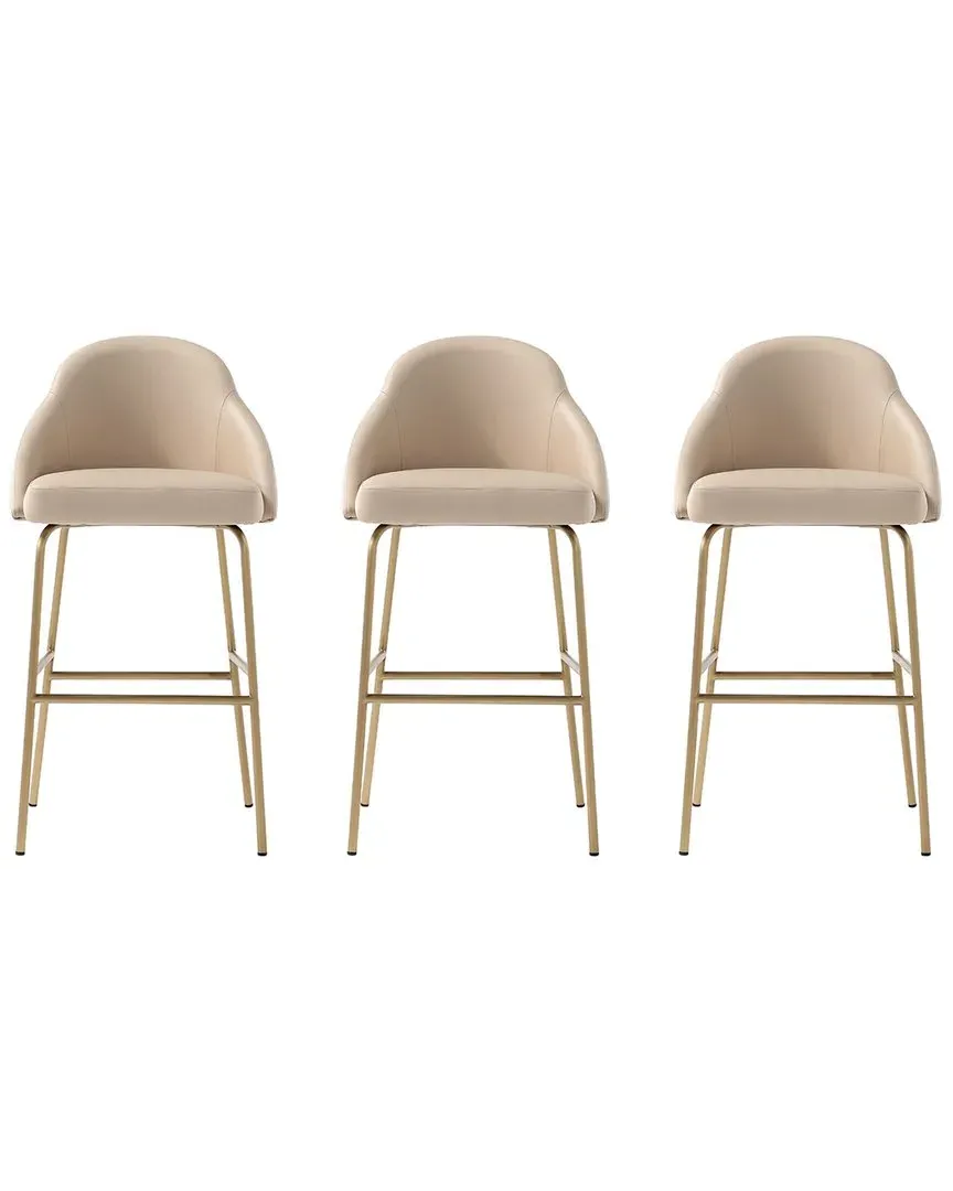 Gracie Bar Stool - Tan, Leatherette