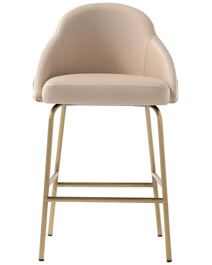 Gracie Counter Stool - Tan, Leatherette