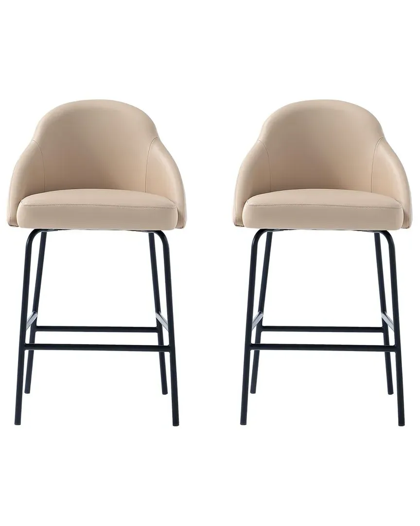 Gracie Counter Stool - Tan, Leatherette