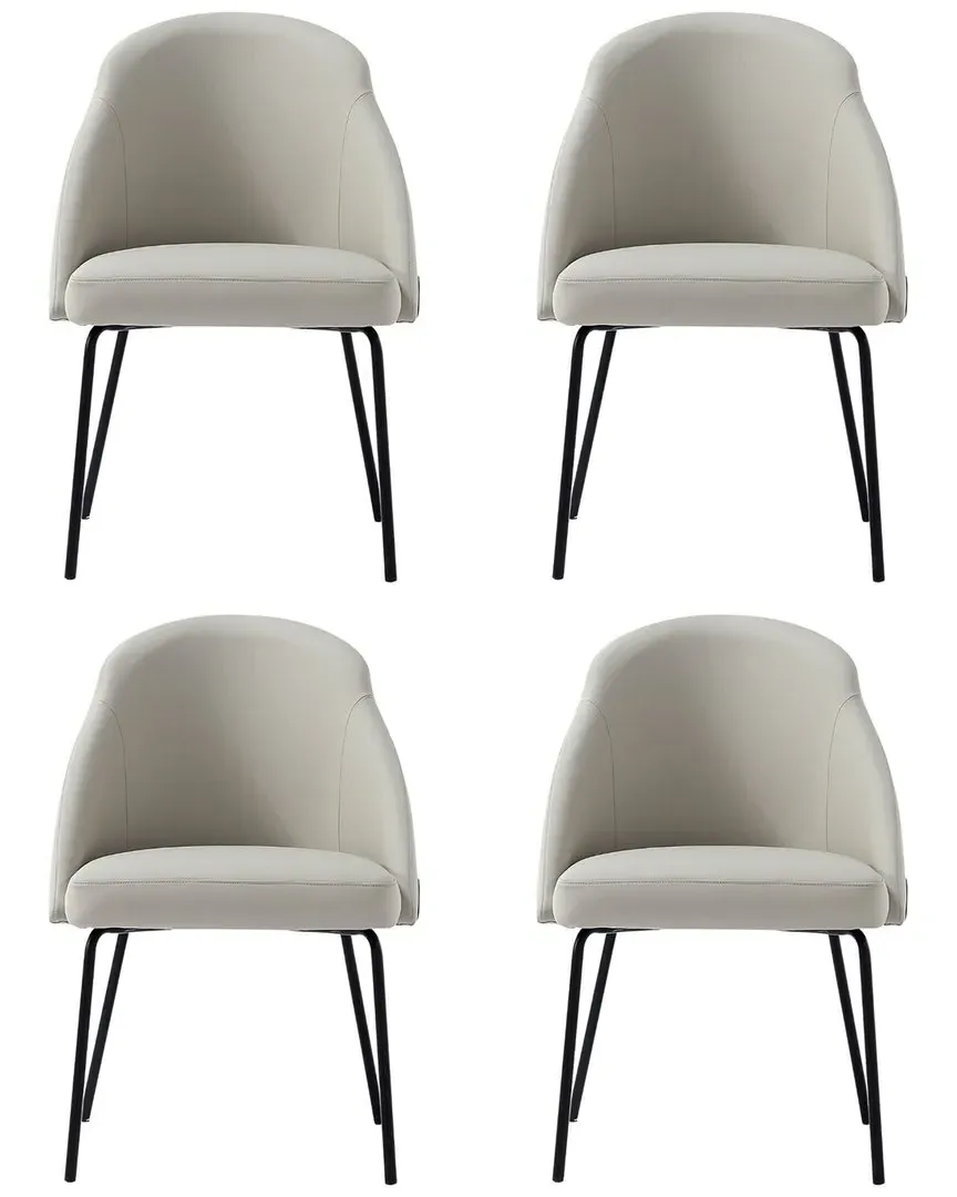 Gracie Dining Chair Set of 4 - Stone, Leatherette
