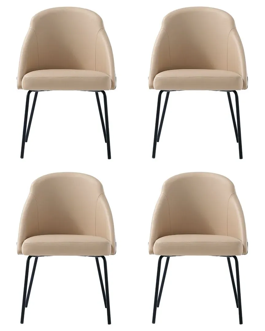 Gracie Dining Chair Set of 4 - Tan, Leatherette