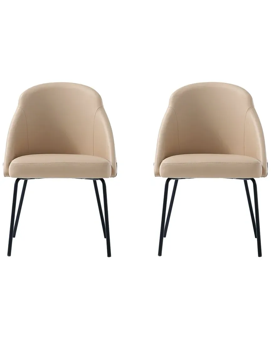 Gracie Dining Chair - Tan, Leatherette