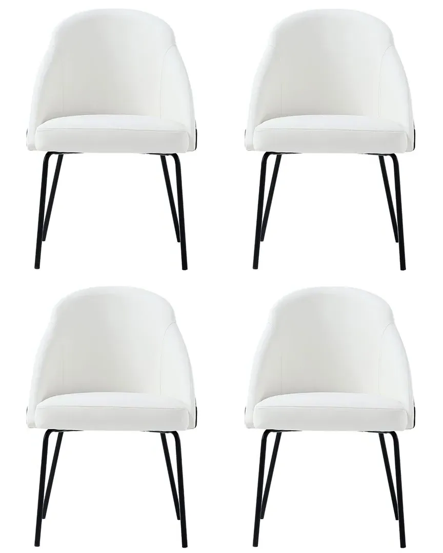 Gracie Dining Chair - White, Leatherette