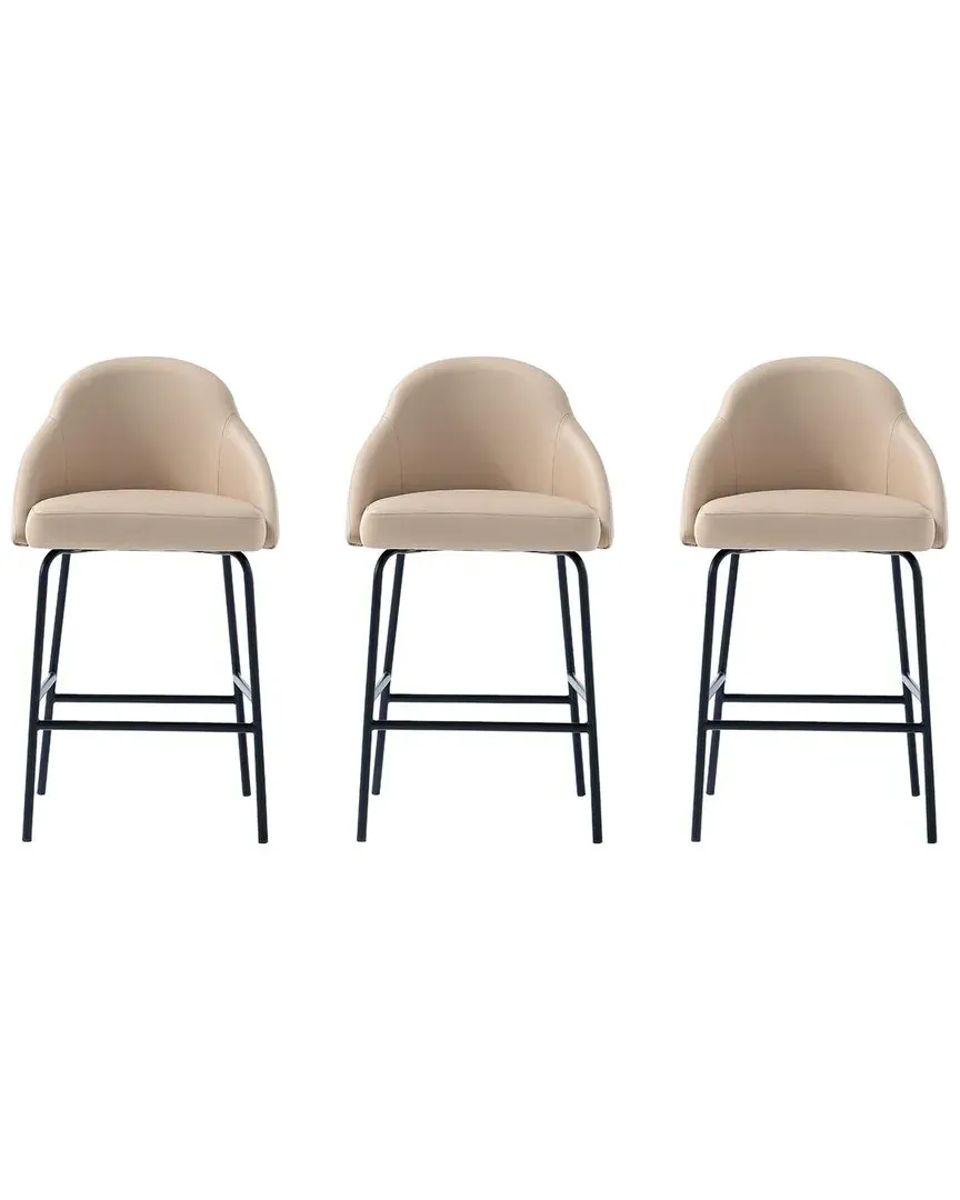 Gracie Set of 3 Counter Stools - Tan, Leatherette