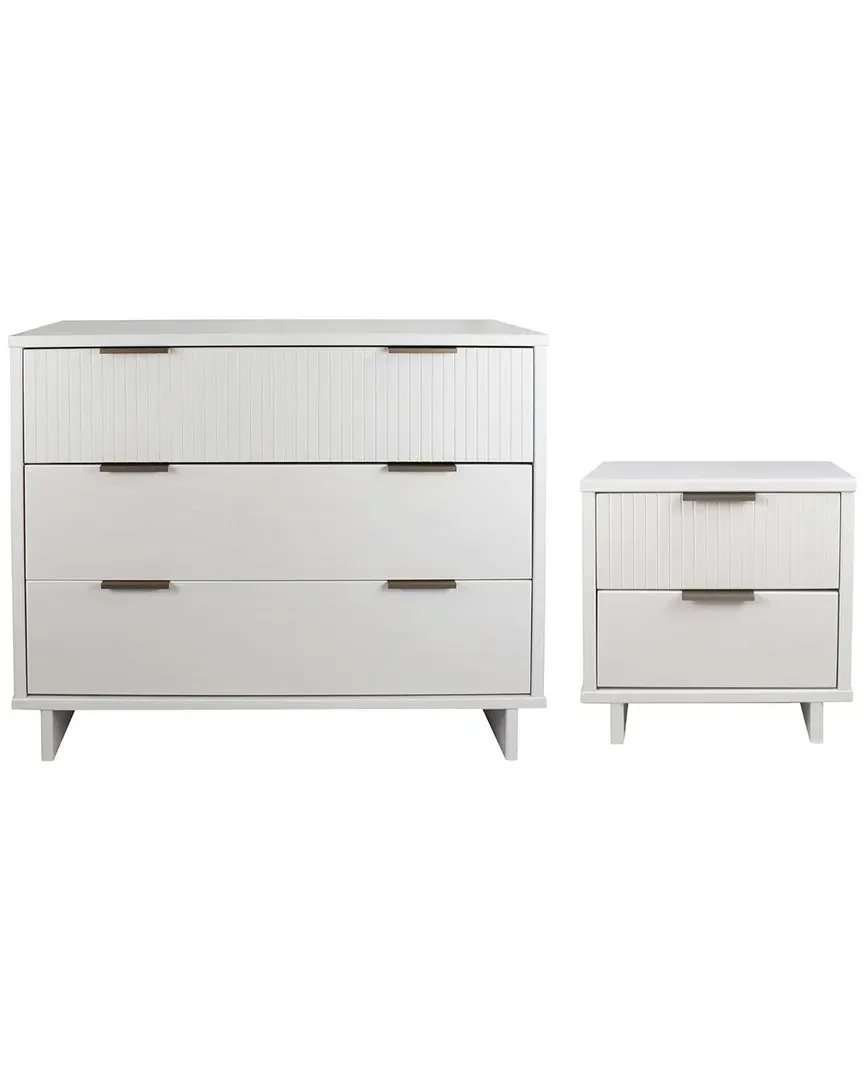 Granville Dresser & Nightstand Set - White, Solid Wood
