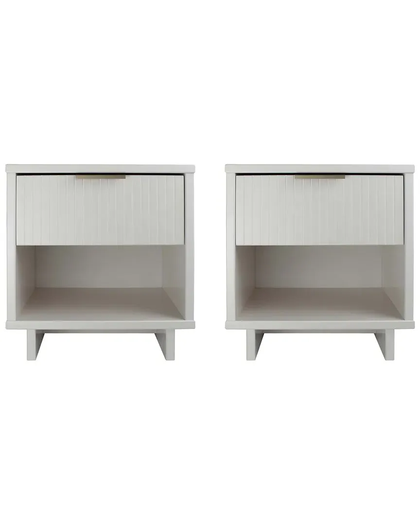 Granville Solid Wood Nightstand - White image
