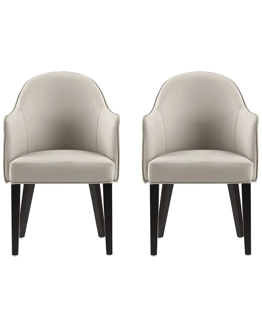 Hillman Set of 2 Dining Armchairs - Light Grey, Leatherette