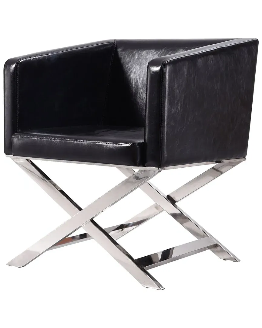Hollywood Set of 2 Lounge Accent Chairs - Black, Chrome image