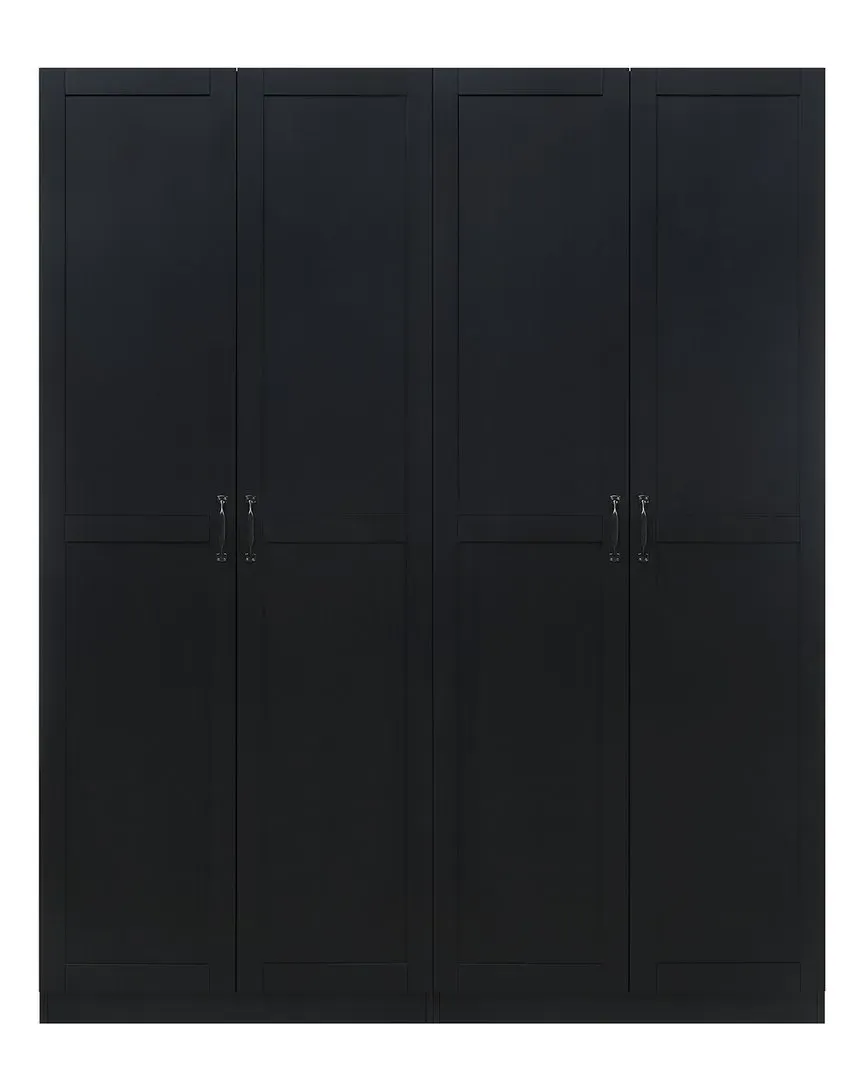 Hopkins 4-Door Storage Closet - Black, MDF