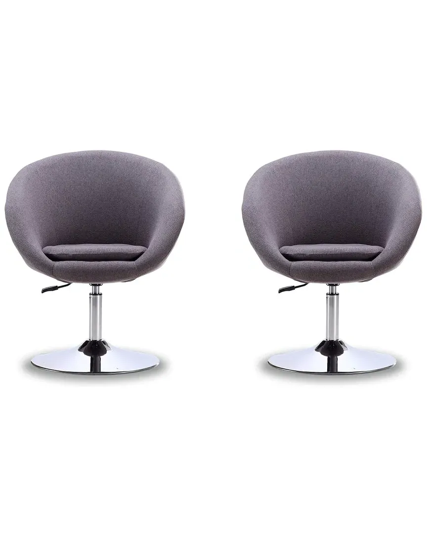 Hopper Swivel Adjustable Height Chairs Set of 2 - Grey, Metal