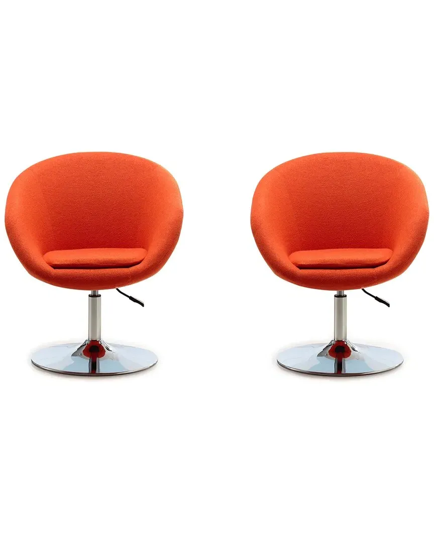 Hopper Swivel Adjustable Height Chairs Set of 2 - Orange, Metal