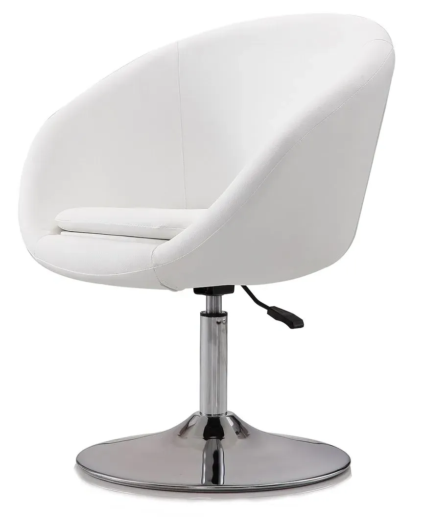 Hopper Swivel Adjustable Height Chairs Set of 2 - White, Metal