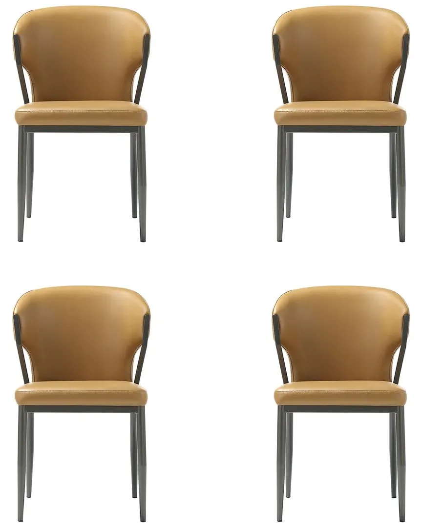 Kirsten Dining Chair with Metal Legs - Camel, Leatherette image