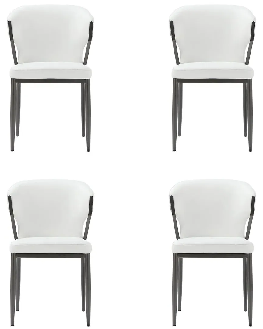 Kirsten Dining Chair with Metal Legs - White, Leatherette