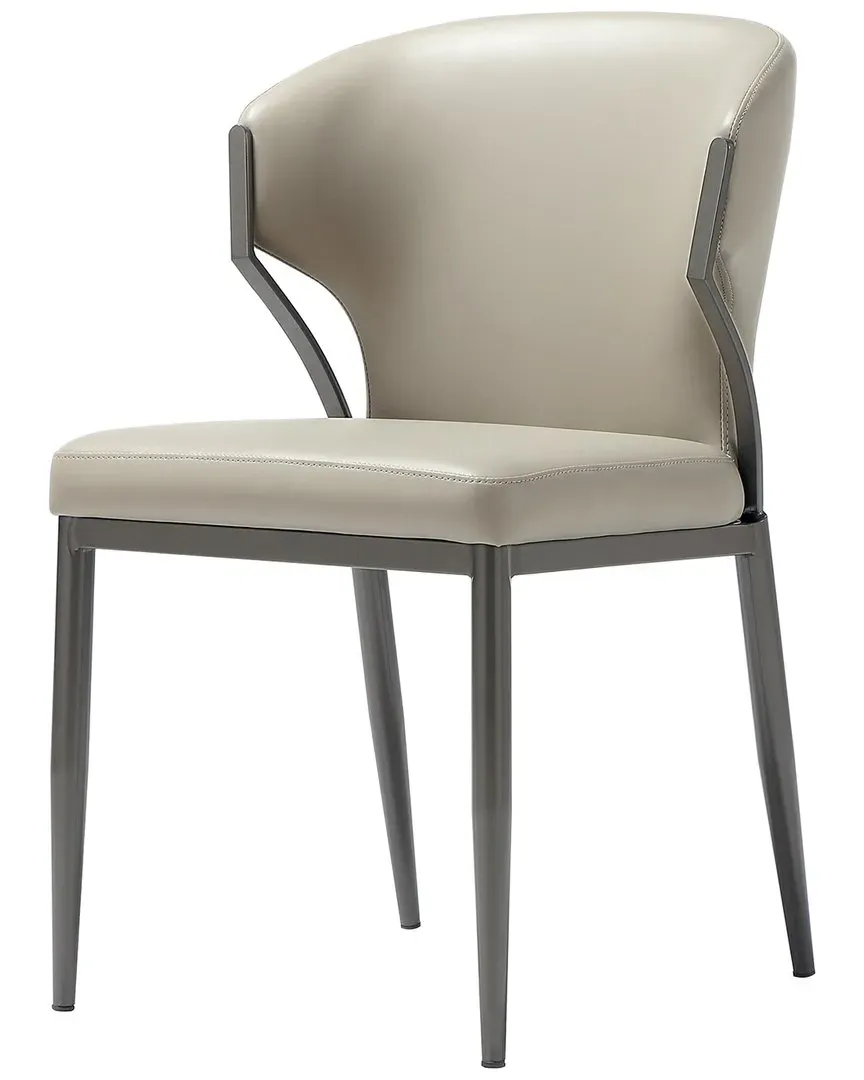 Kirsten Set of 2 Dining Chairs - Light Grey, Leatherette