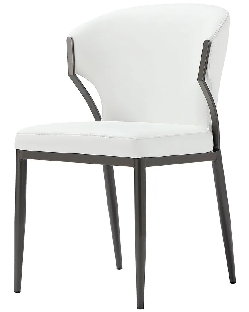 Kirsten Set of 2 Dining Chairs - White, Leatherette