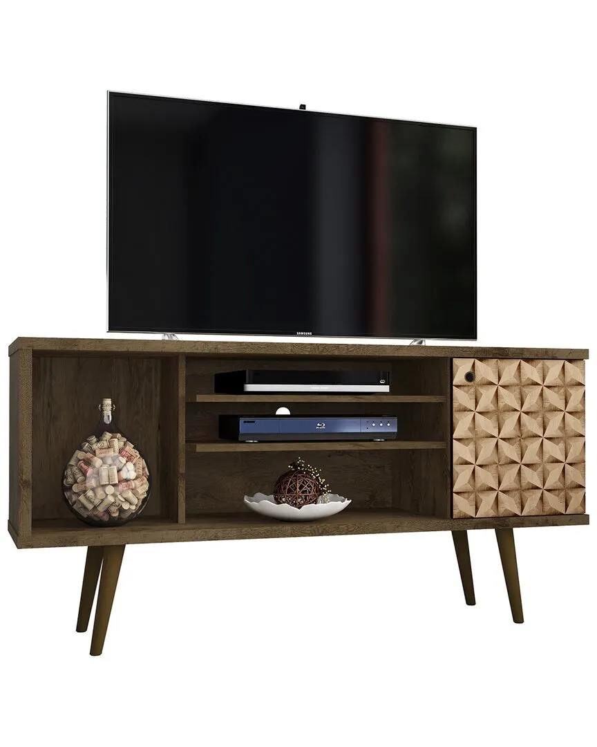 Liberty TV Stand with Storage - Rustic Brown, 3D Brown