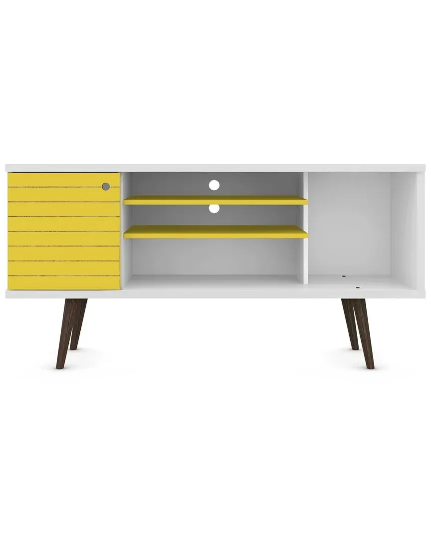 Liberty TV Stand with Storage - White, Yellow Gloss