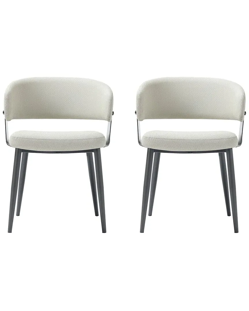 Luce Set of 2 Dining Chairs - Oatmeal, Textured Leatherette image