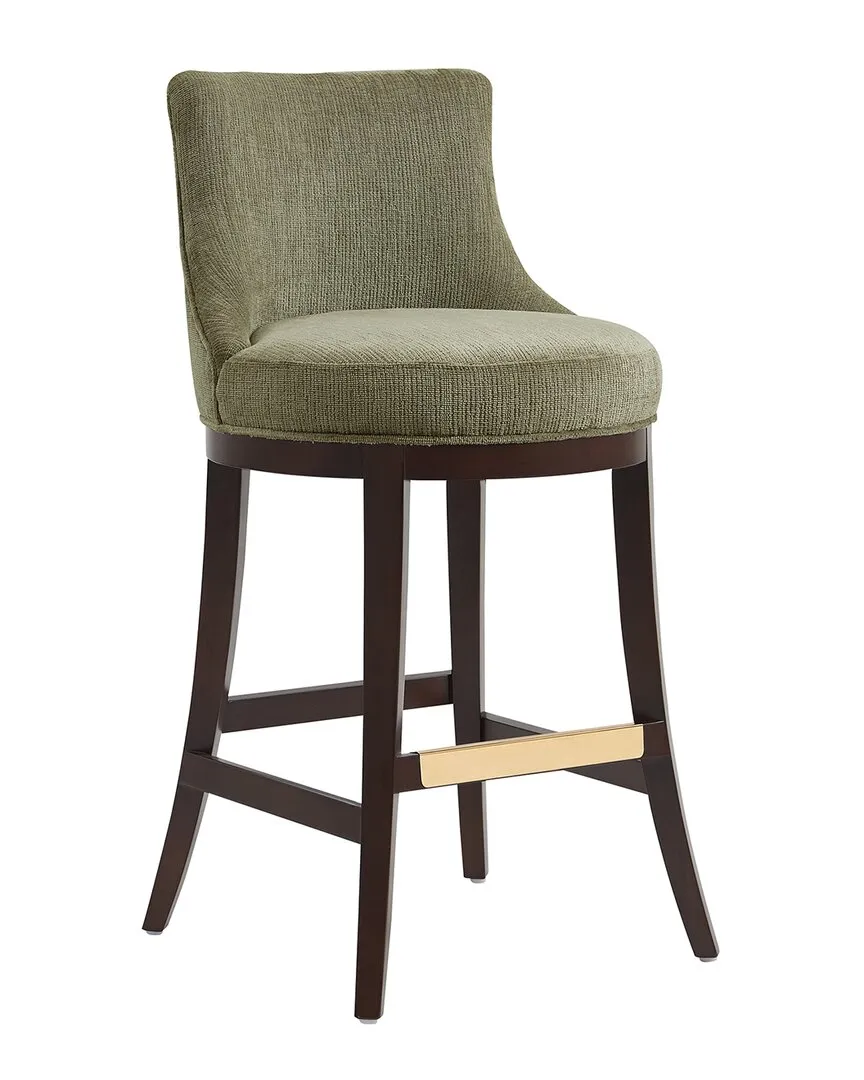 Lucia Barstool with Backrest - Leaf Green, Chenille image