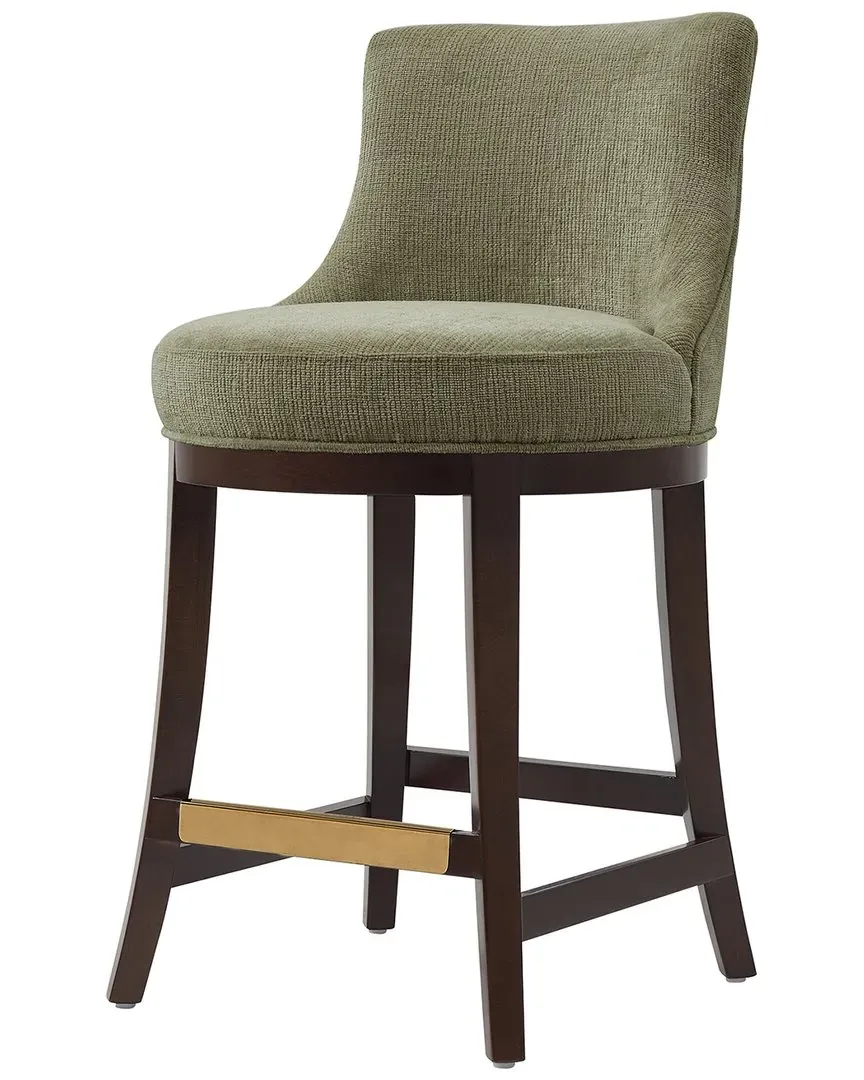 Lucia Counter Stool with Backrest - Leaf Green, Chenille image