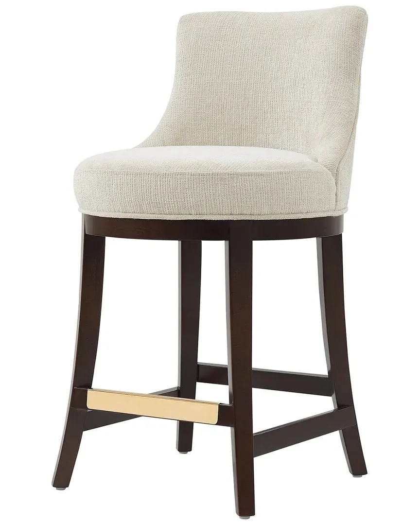 Lucia Counter Stool with Backrest - Natural, Chenille