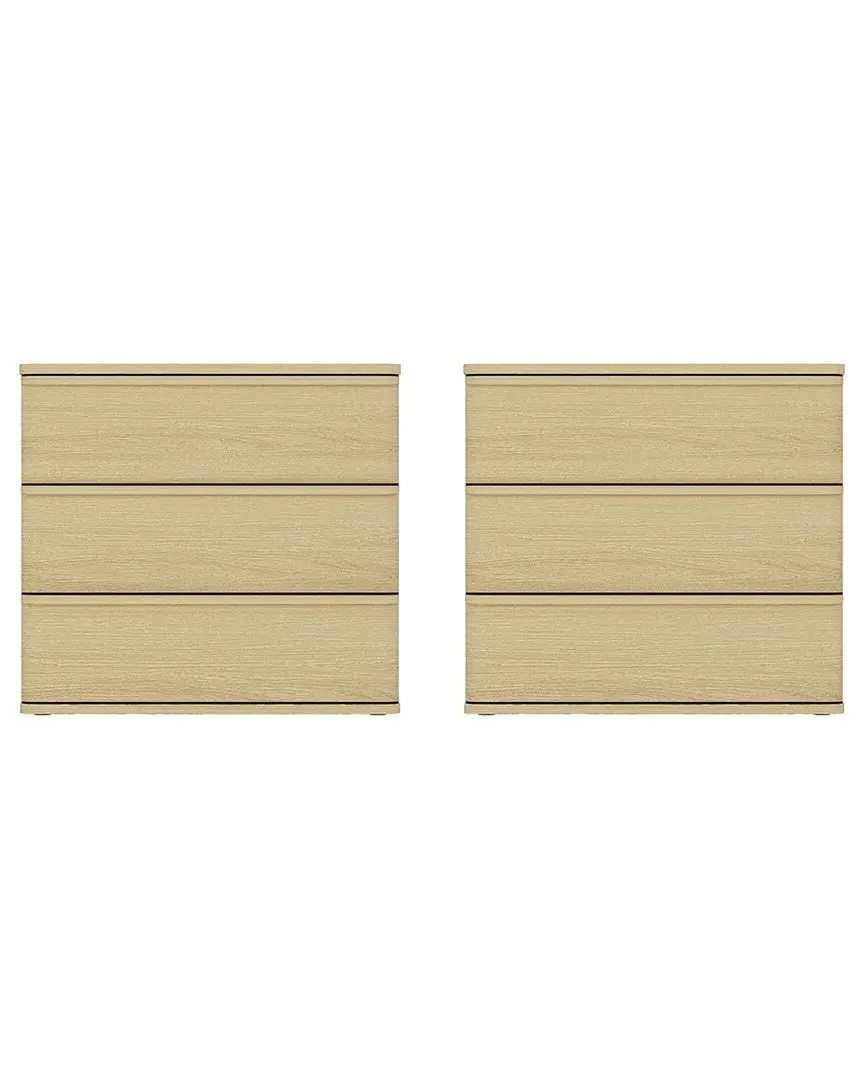 Molly 3-Drawer Nightstand - Natural Oak, MDF image