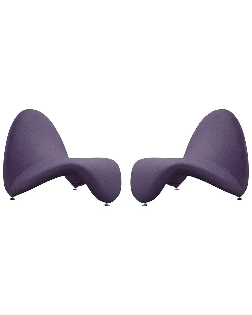 MoMa Set of 2 Accent Chairs - Purple, Metal image